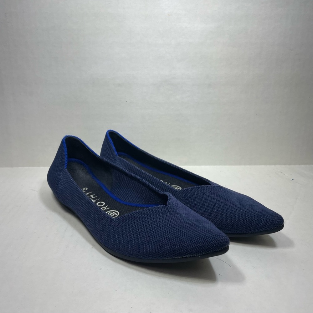 Rothy's The Point Women's Size US 8.5  Navy Slip On Flats Ballet Shoes